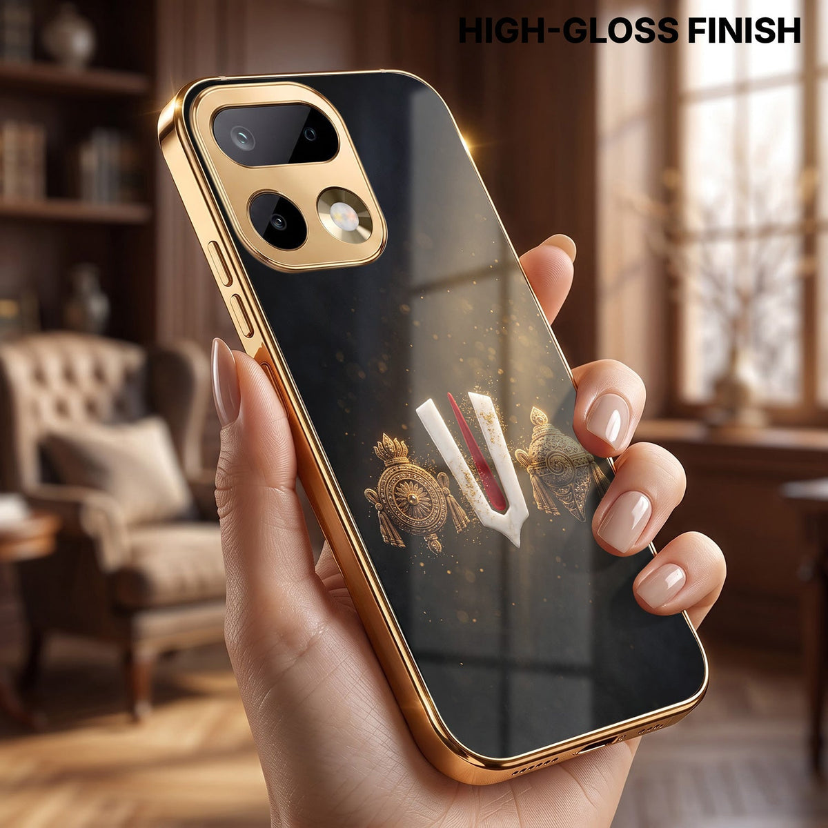 Realme 16 Pro+ 5G Royal Heritage Edition Gold Electroplated Glass Phone Back Case