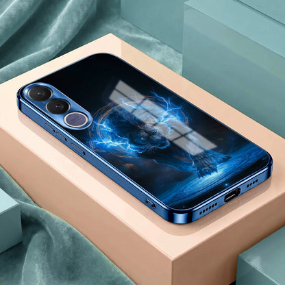 Vivo V70 FE 5G Thunder Titan Lion Blue Electroplated Glass Phone Back Case