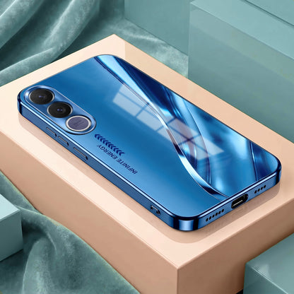 Vivo V70 FE 5G Luxury Infinity Energy Blue Electroplated Glass Phone Back Case