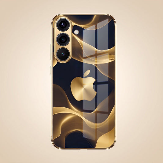 Samsung Galaxy A56 5G Luxury Wave Gold Electroplated Glass Phone Back Case