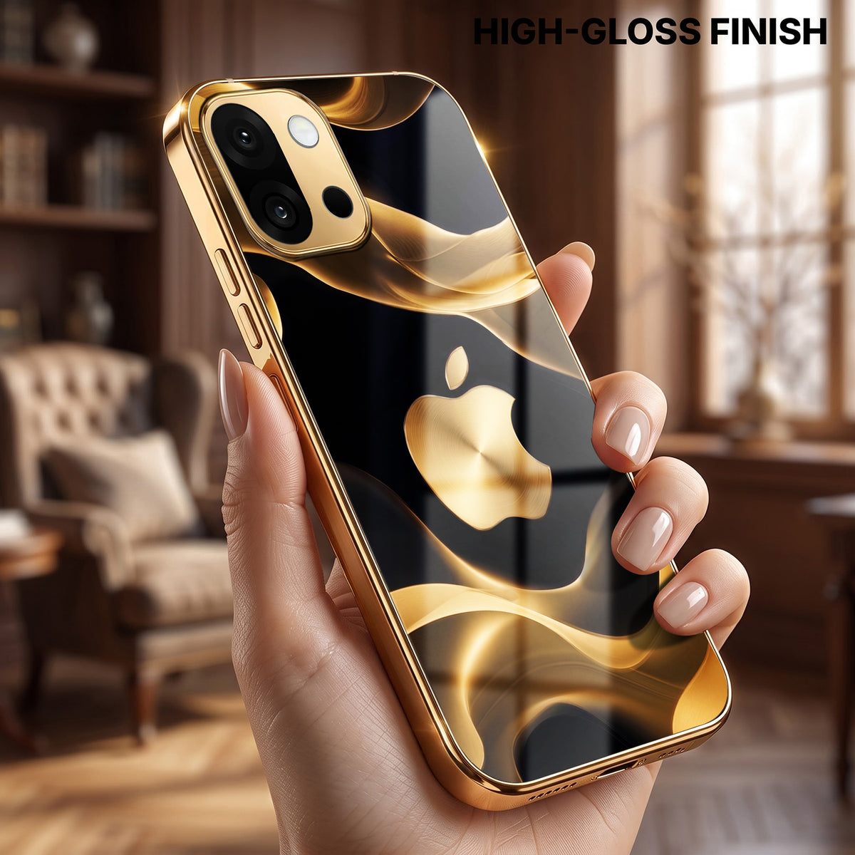 OnePlus 13s 5G Luxury Wave Gold Electroplated Glass Phone Back Case