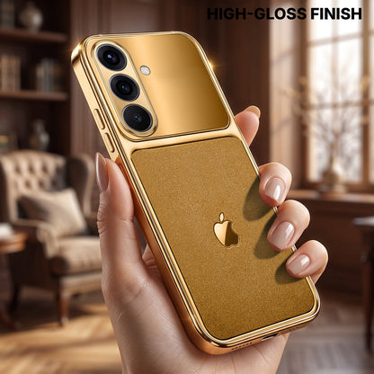 Samsung Galaxy A56 5G Royal Touch Apple Gold Electroplated Glass Phone Back Case