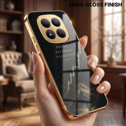Redmi Note 15 Pro Plus 5G Focus Gold Electroplated Glass Phone Back Case