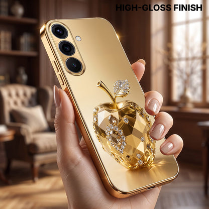 Samsung Galaxy A36 5G Golden Apple Gold Electroplated Glass Phone Back Case