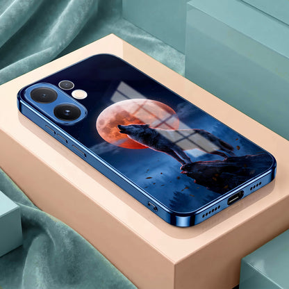 Vivo V60 5G Lunar Wolf Blue Electroplated Glass Phone Back Case