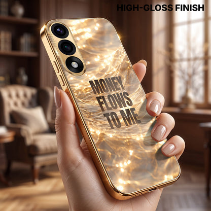 Oneplus Nord 5 5G Money Flows To Me Gold Electroplated Glass Phone Back Case