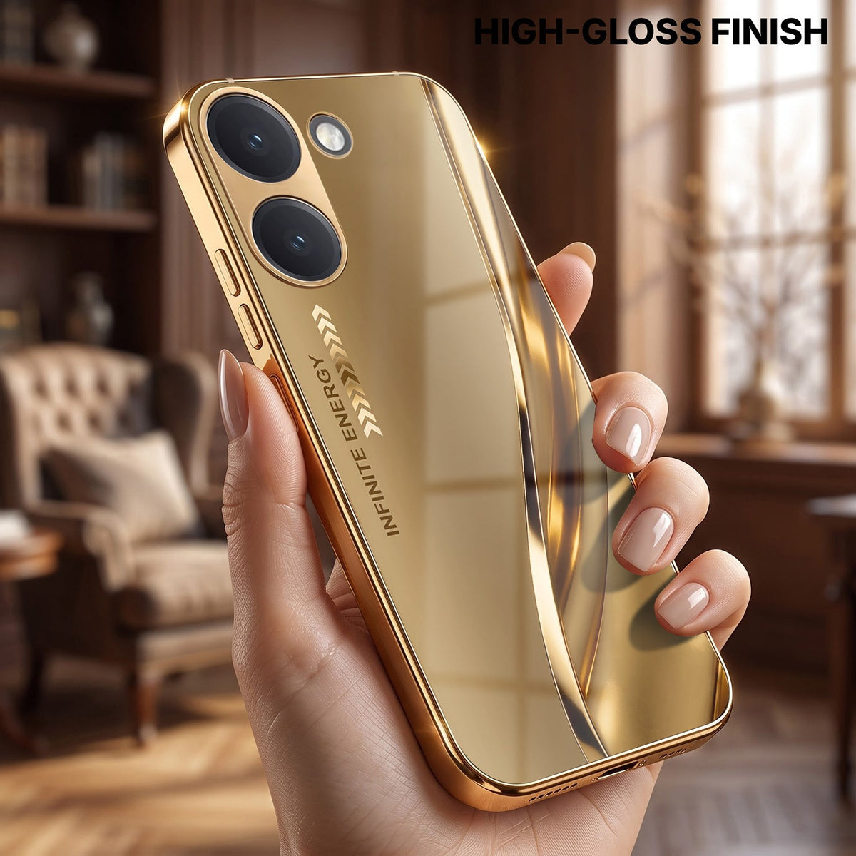 Poco X8 Pro 5G Luxury Infinity Energy Gold Electroplated Glass Phone Case