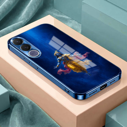 Vivo V70 FE 5G Lord Krishna Blue Electroplated Glass Phone Back Case
