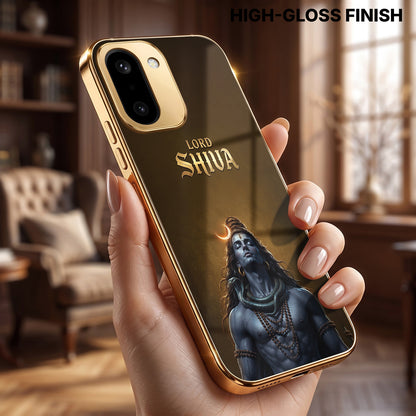 OnePlus 15R 5G Lord Shiva Gold Electroplated Glass Phone Back Case