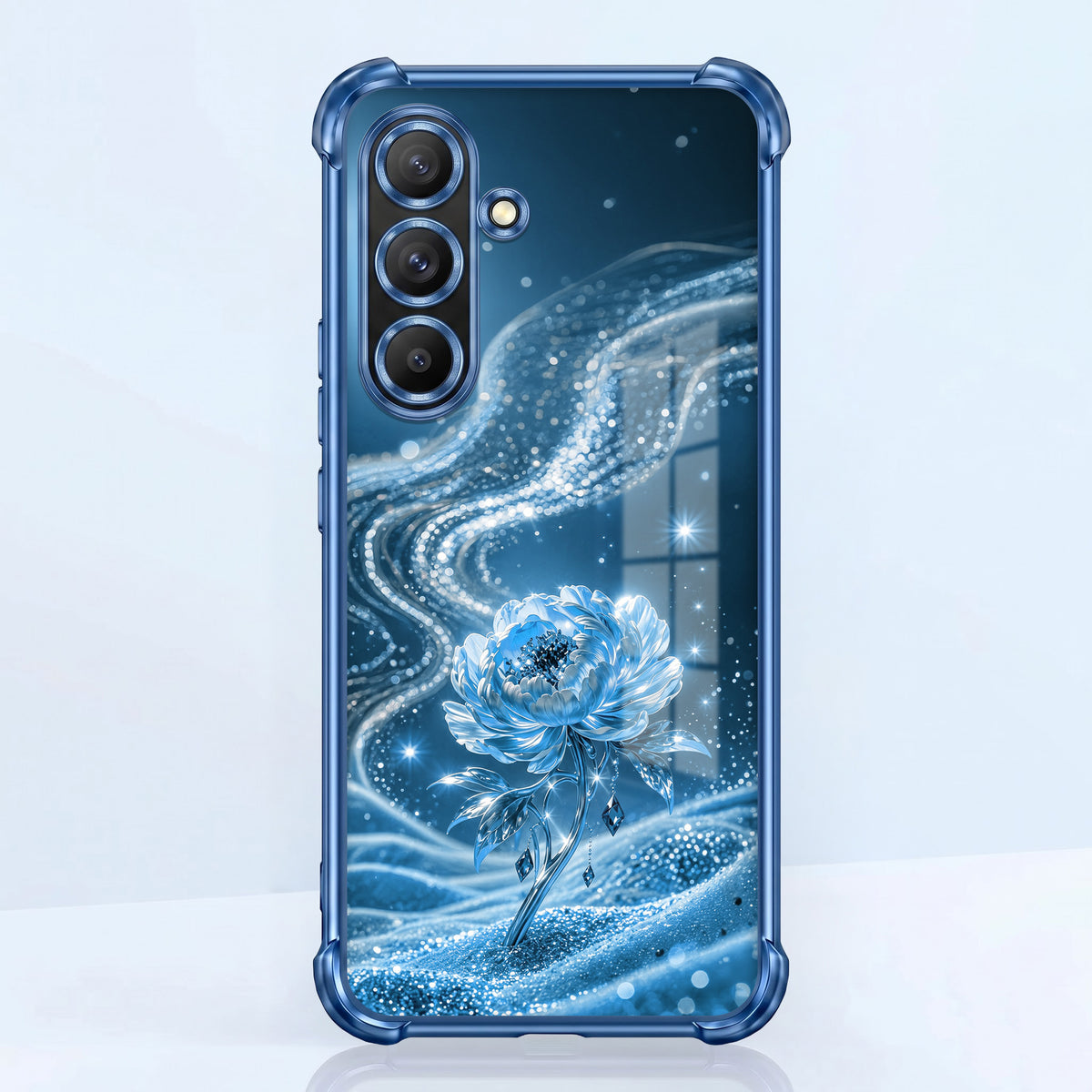 Samsung Galaxy A36 5G Blue Rose Airbags Printed Back Case