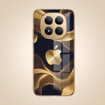 Redmi Note 15 Pro+ 5G Luxury Wave Gold Electroplated Glass Phone Back Case