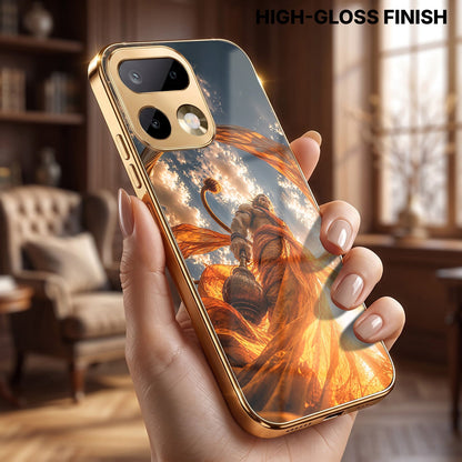 Realme 16 Pro+ 5G Divine Hanuman Gold Electroplated Glass Phone Back Case