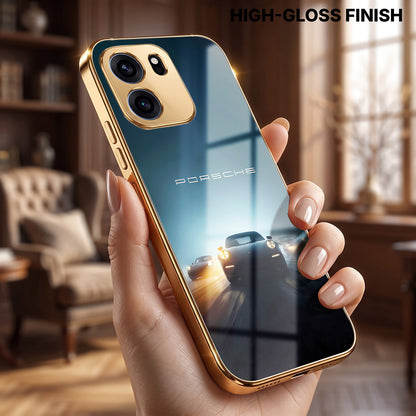 OnePlus Nord CE6 5G Porsche Luxury Gold Electroplated Glass Phone Back Case