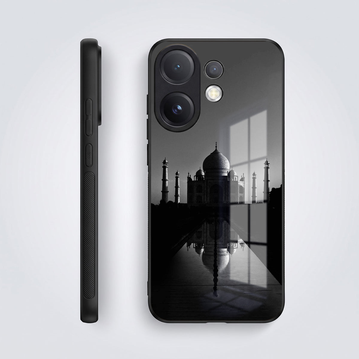 Vivo V60 5G Premium Acrylic Shockproof Glass Back Case (Taj Mahal)