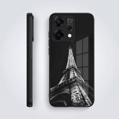 Oppo Reno 14 5G Premium Acrylic Shockproof Glass Back Case (Eiffel Tower)