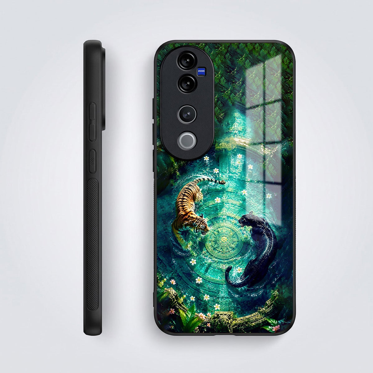 Vivo V40 Pro 5G Tiger & Panther Mystic Acrylic Glass Back Case
