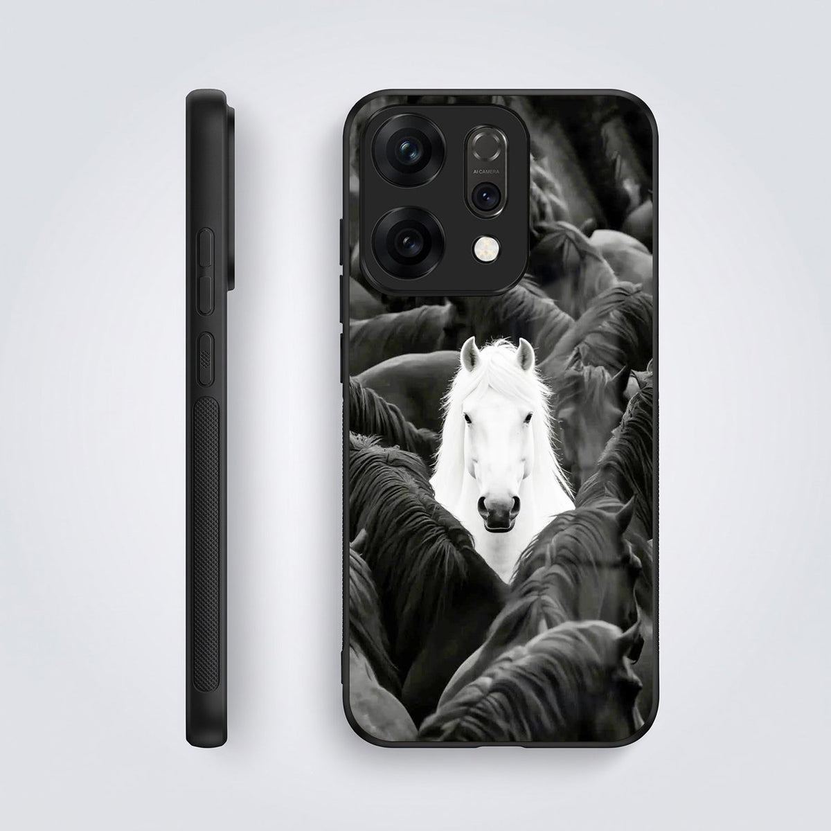 Oppo Reno 14 5G Premium Acrylic Shockproof Glass Back Case (Mystic Stallion)