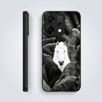 Oppo Reno 14 5G Premium Acrylic Shockproof Glass Back Case (Mystic Stallion)