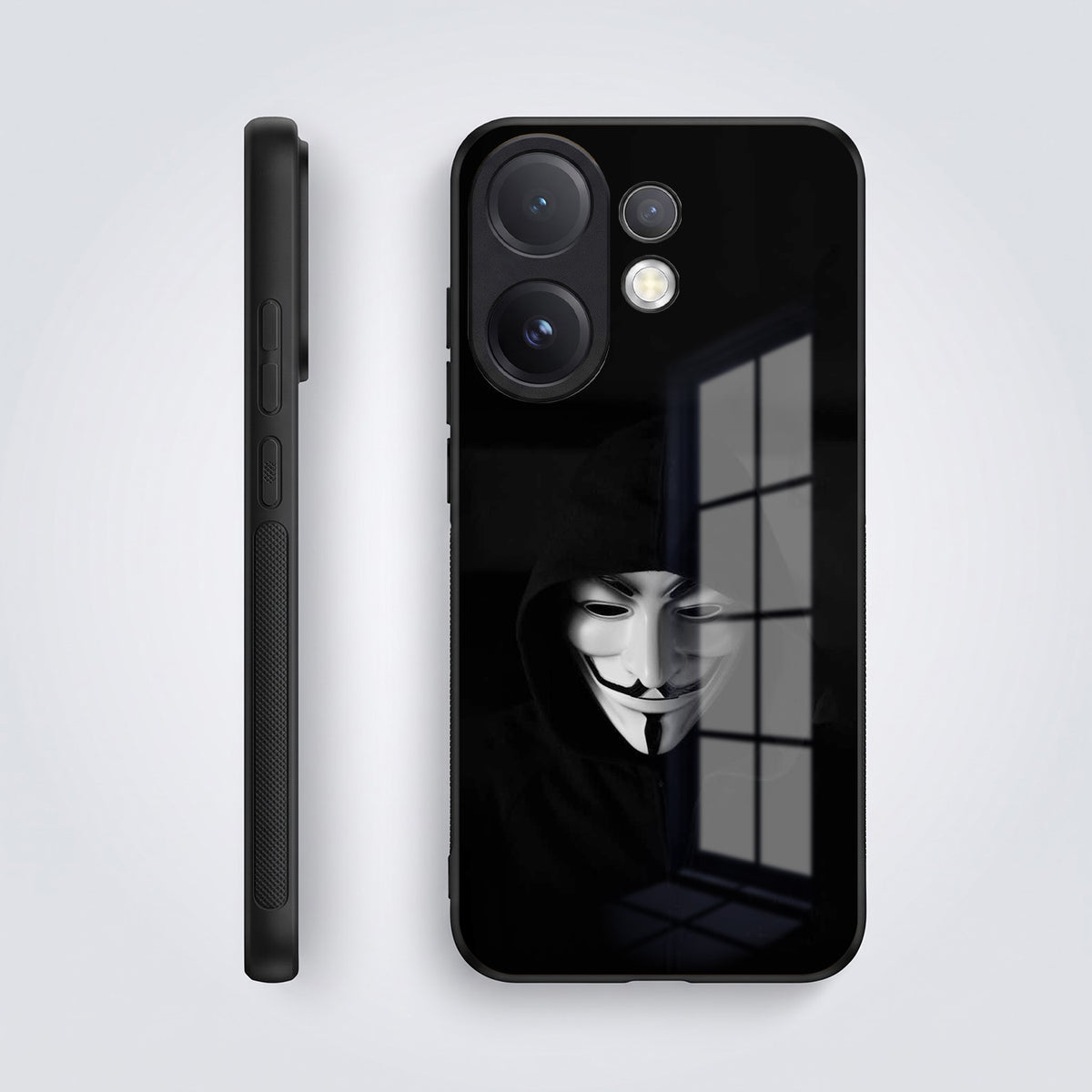 Vivo V60 5G Premium Acrylic Shockproof Glass Back Case (Dark Hacker)