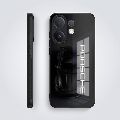 Vivo V60 5G Premium Acrylic Shockproof Glass Back Case (Black Porsche)