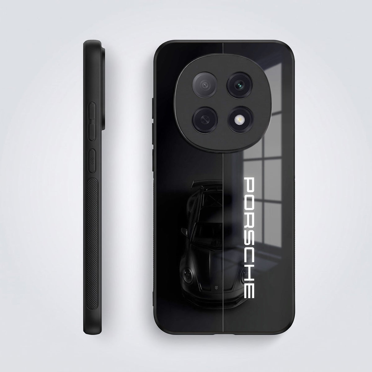 Oppo F29 Pro 5G Premium Acrylic Shockproof Glass Back Case (Black Porsche)