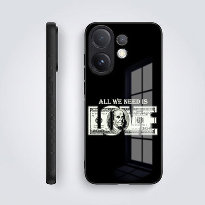 Vivo V60 5G Premium Acrylic Shockproof Glass Back Case (Money Love)