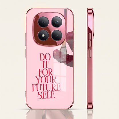 Redmi Note 15 Pro+ 5G Future Self Pink Electroplated Glass Phone Back Case