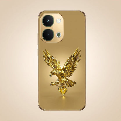 Vivo T5x 5G Golden Eagle Gold Electroplated Glass Phone Back Case