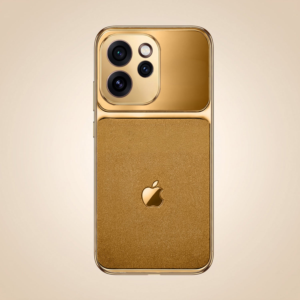 Oppo Reno 15 Pro Mini 5G Royal Touch Apple Gold Electroplated Glass Phone Back Case