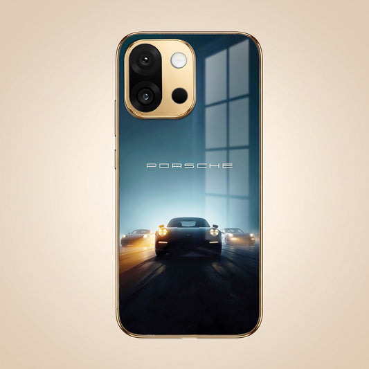 OnePlus 13s 5G Porsche Luxury Gold Electroplated Glass Phone Back Case