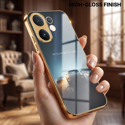Vivo T4 Pro 5G Porsche Luxury Gold Electroplated Glass Phone Back Case