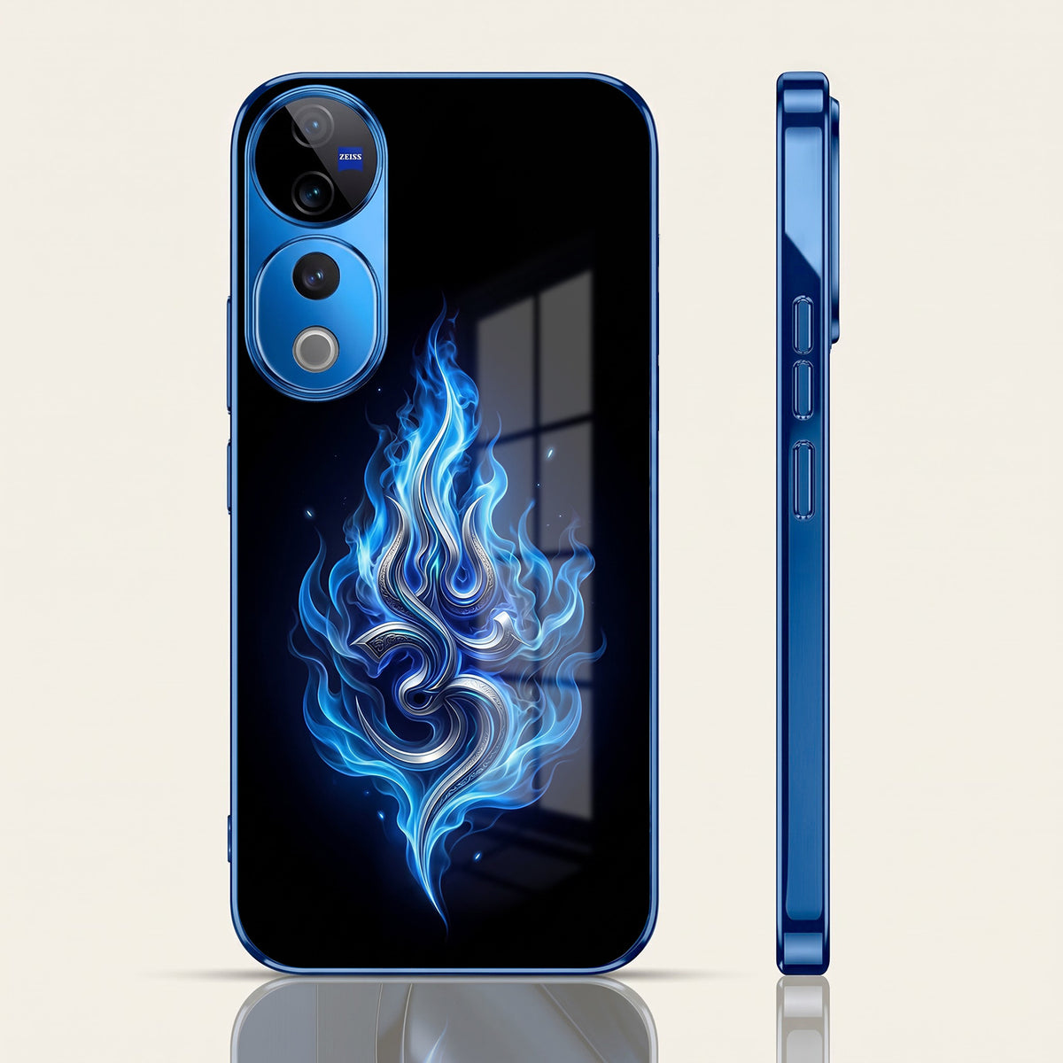 Vivo V40 Pro 5G Blue Flame OM Blue Electroplated Glass Phone Back Case