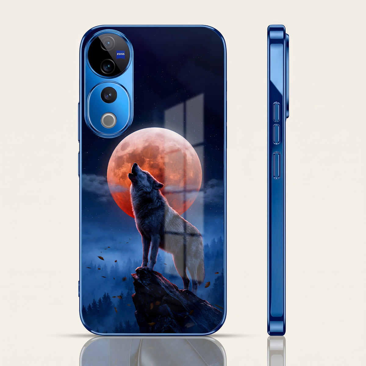 Vivo V40 Pro 5G Lunar Wolf Blue Electroplated Glass Phone Back Case