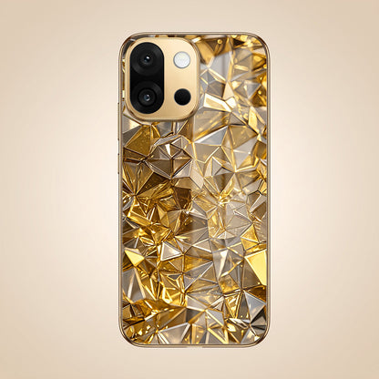 OnePlus 13s 5G Golden Diamond Shatter Gold Electroplated Glass Phone Back Case