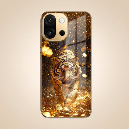 OnePlus 13s 5G Luxury Tiger Gold Electroplated Glass Phone Back Case