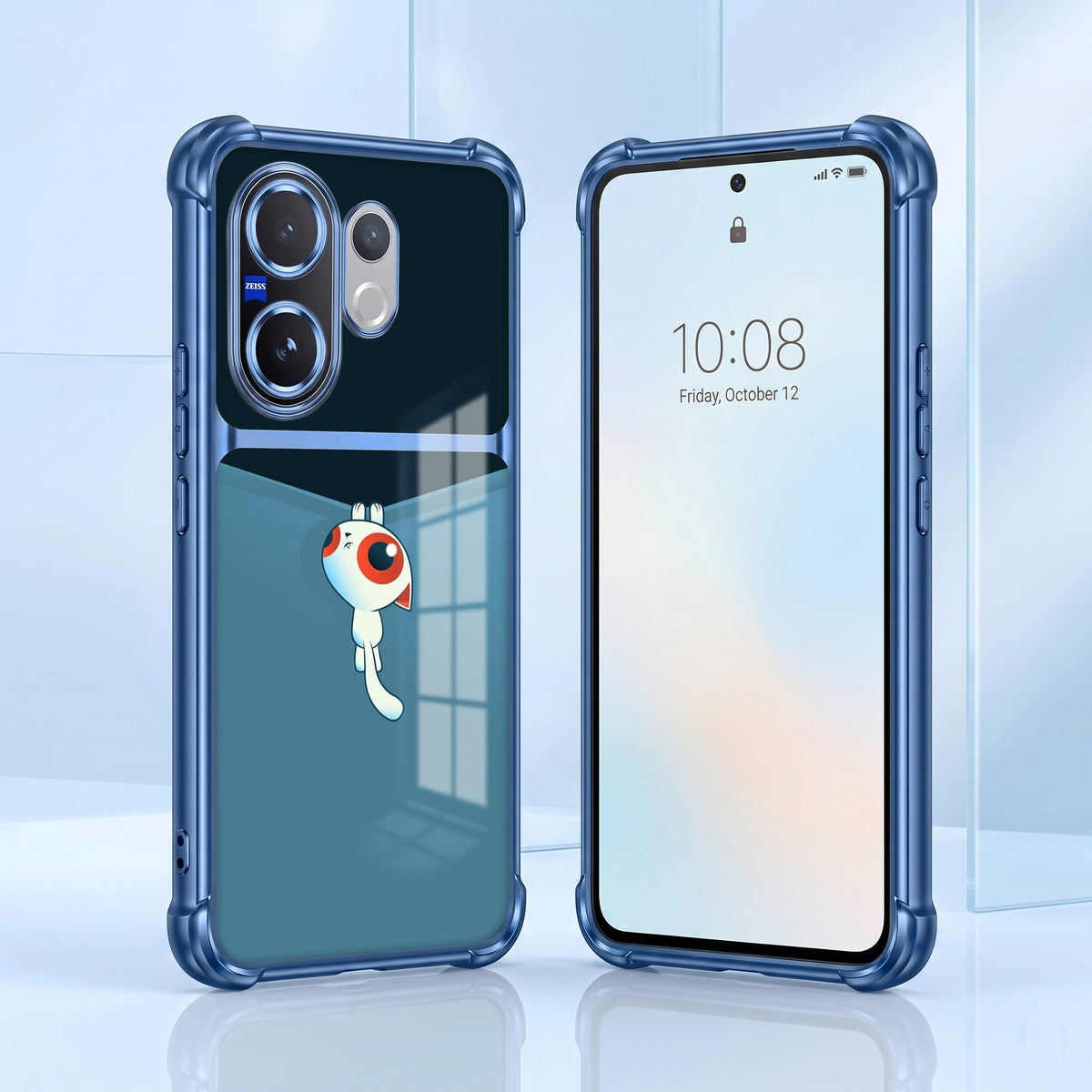 Vivo V60 5G Cute Cyclops Monster Dual-Tone Transparent Airbags Case