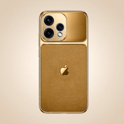 Oppo Reno 15 5G Royal Touch Apple Gold Electroplated Glass Phone Back Case