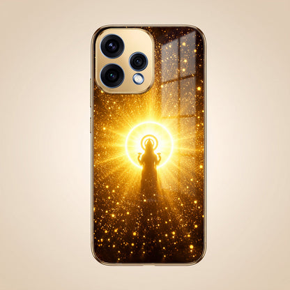 Oppo Reno 15 5G Lakshmi Sacred Gold Electroplated Glass Phone Back Case