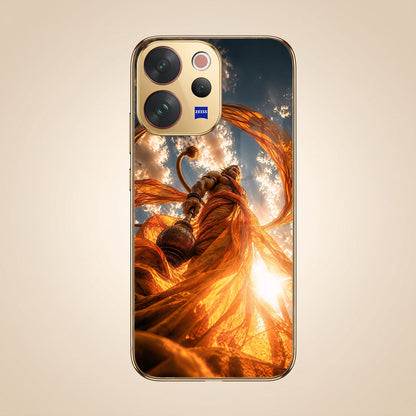 Vivo V70 5G Divine Hanuman Gold Electroplated Glass Phone Back Case