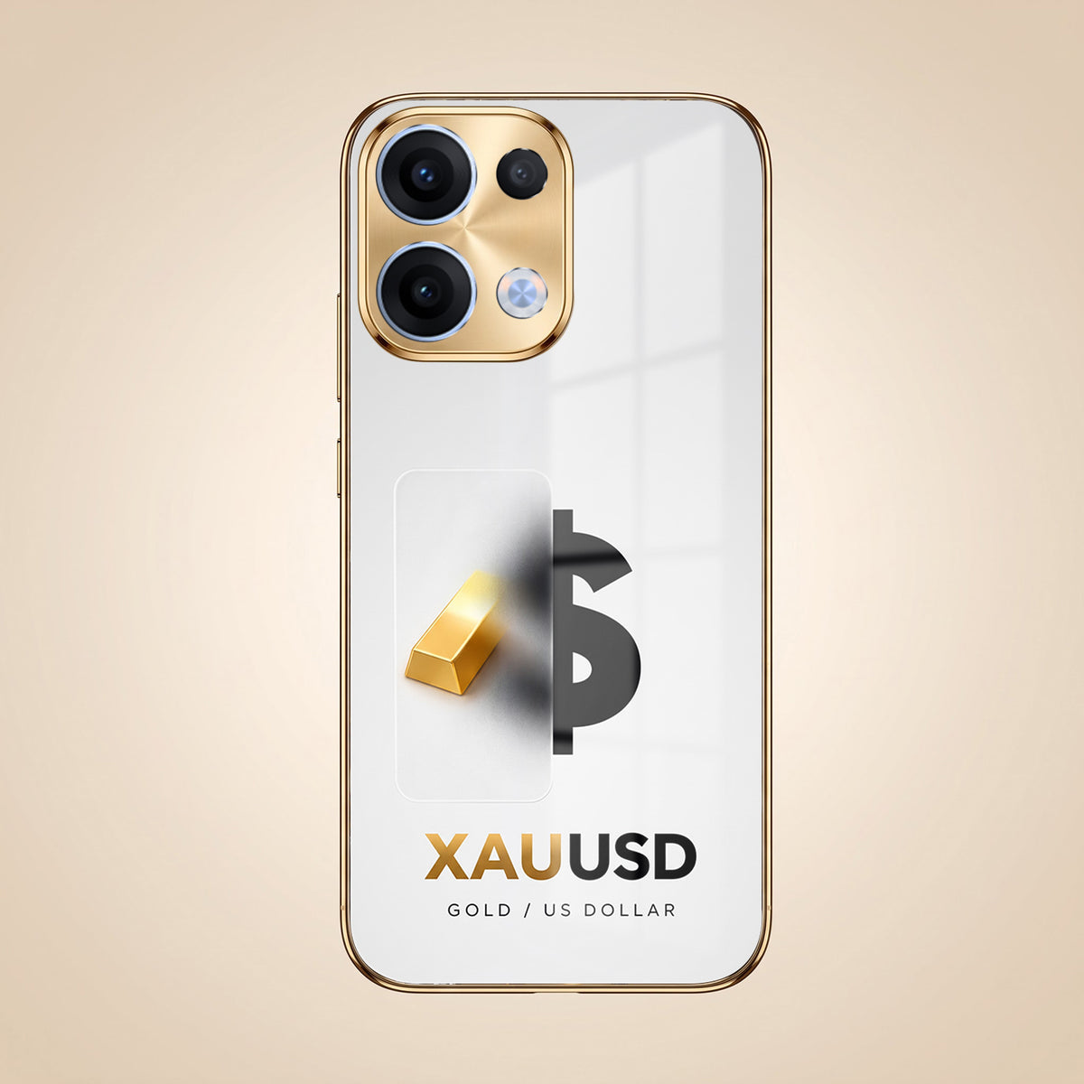 Oppo Reno 13 5G Luxury XAU/USD Gold Electroplated Glass Phone Back Case