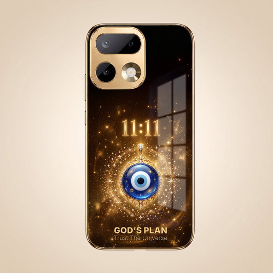 Realme 16 Pro+ 5G God’s Plan Evil Eye Gold Electroplated Glass Phone Back Case
