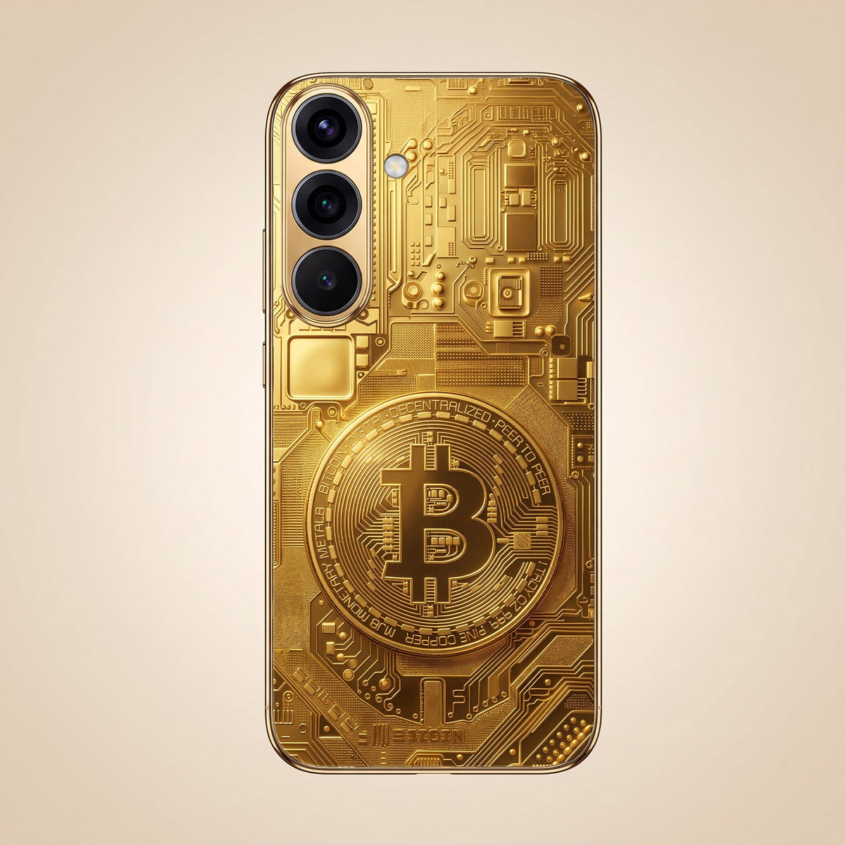 Samsung Galaxy A56 5G Bitcoin Gold Electroplated Glass Phone Back Case