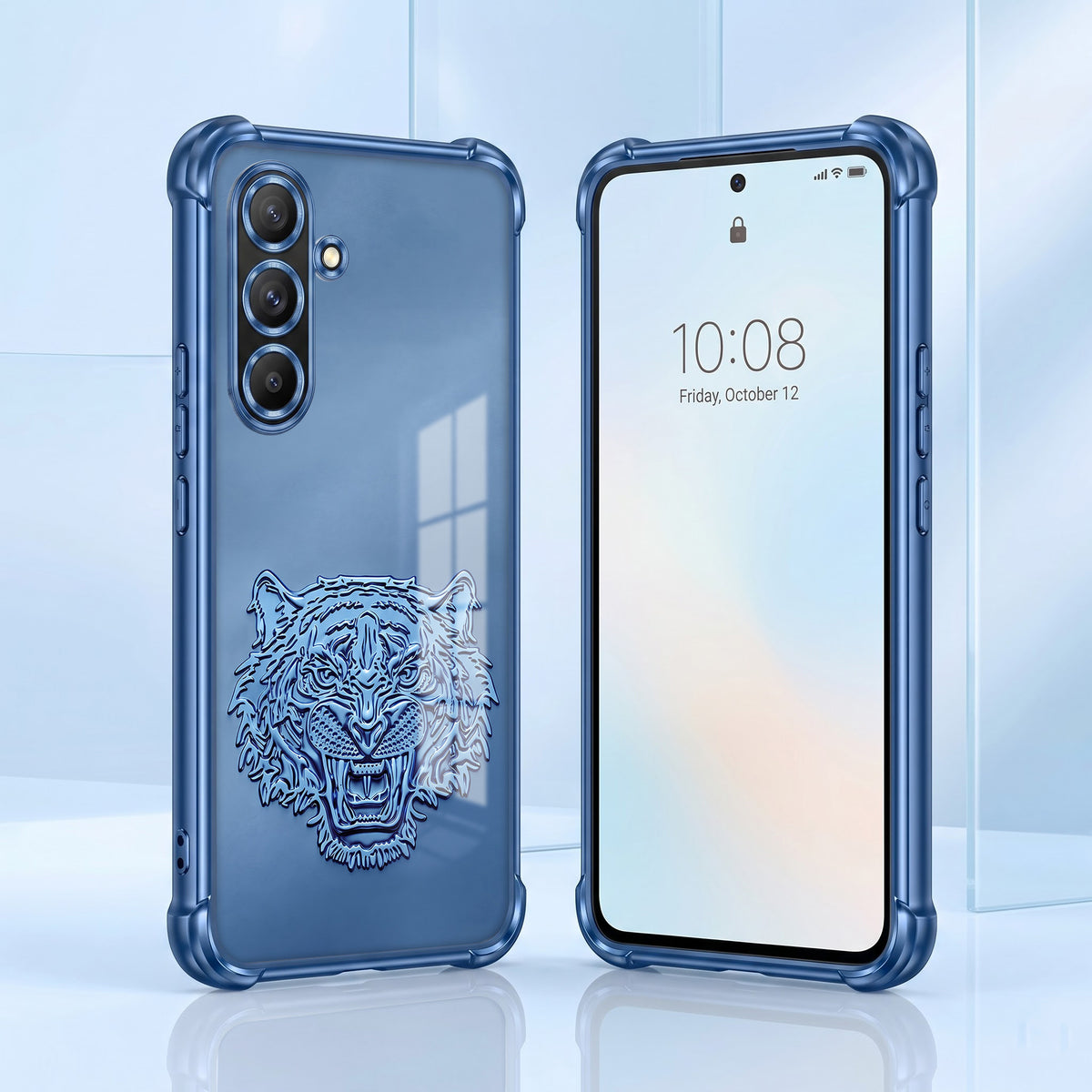 Samsung Galaxy A56 5G Tiger Face Blue Airbags Printed Back Case