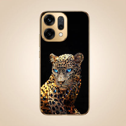 Oppo Reno 14 5G Panther Gold Electroplated Glass Phone Back Case