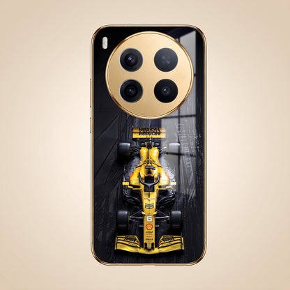 Vivo X300 Pro 5G F1 Racing Car Gold Electroplated Glass Phone Back Case