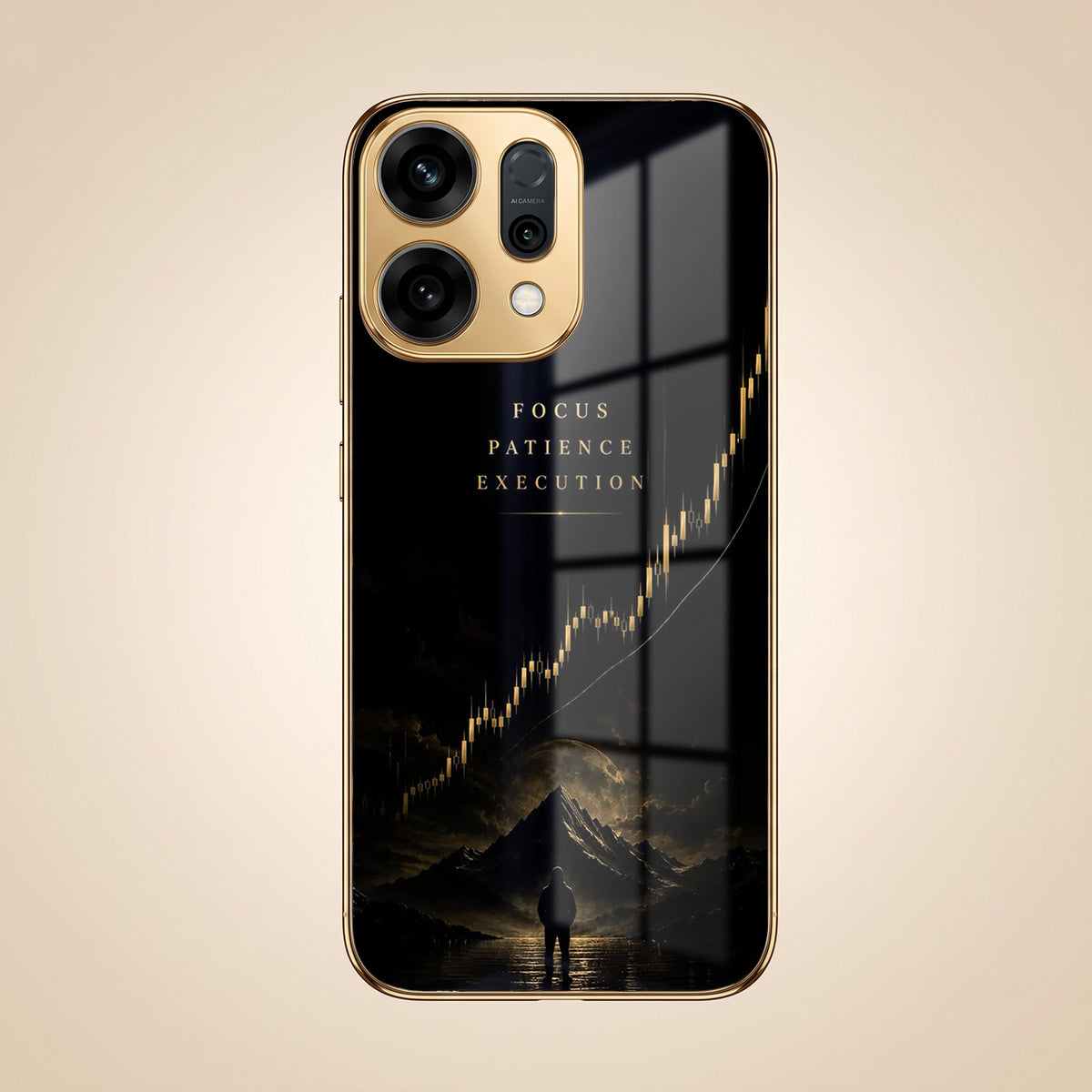 Oppo Reno 14 5G Focus Electroplated Gold Glass Case