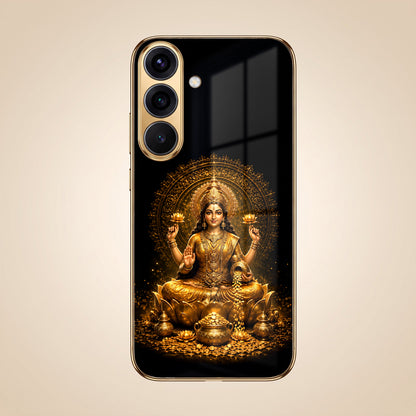 Samsung Galaxy A36 5G Golden Maa Lakshmi Gold Electroplated Glass Phone Back Case