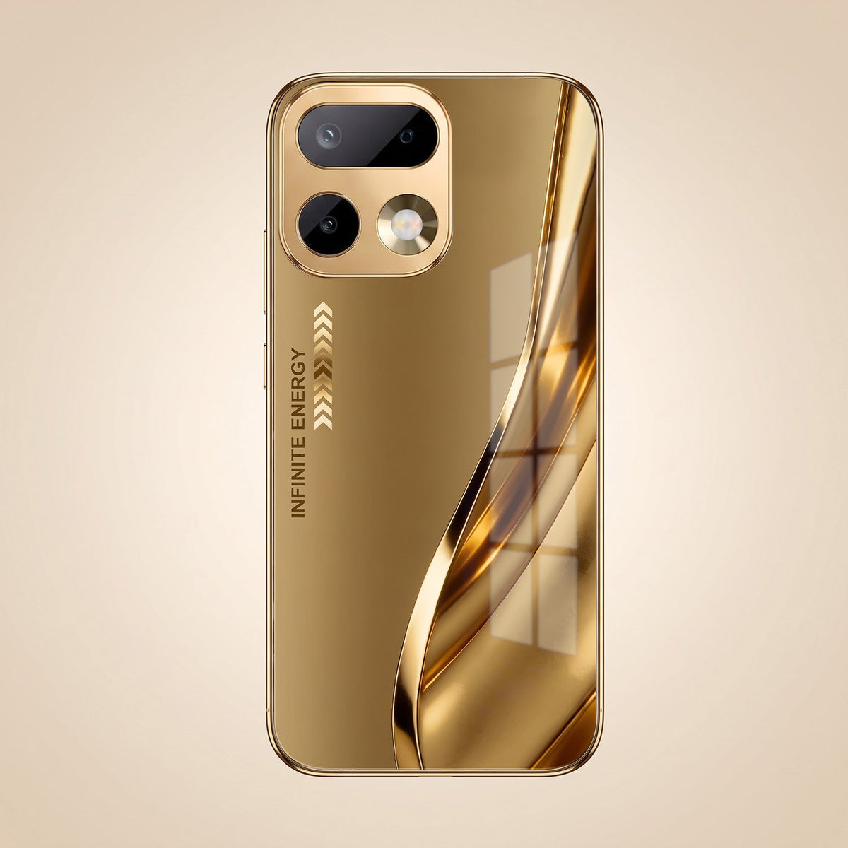 Realme 16 Pro+ 5G Luxury Infinity Energy Gold Electroplated Glass Phone Case