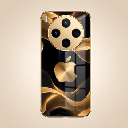 Vivo X300 5G Luxury Wave Gold Electroplated Glass Phone Back Case