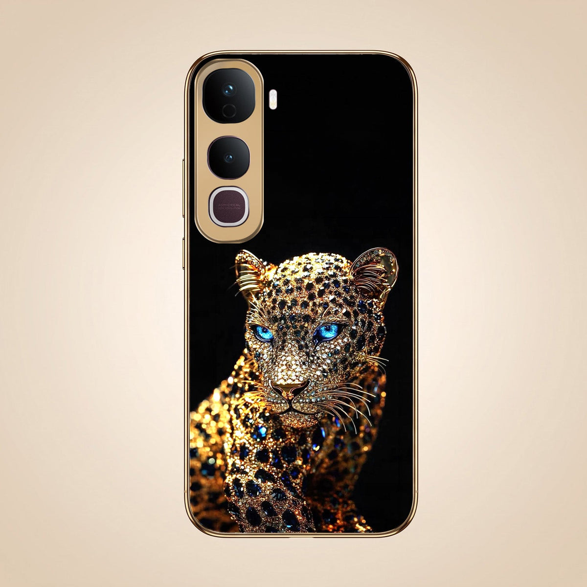 Vivo Y400 Pro 5G Panther Gold Electroplated Glass Phone Back Case